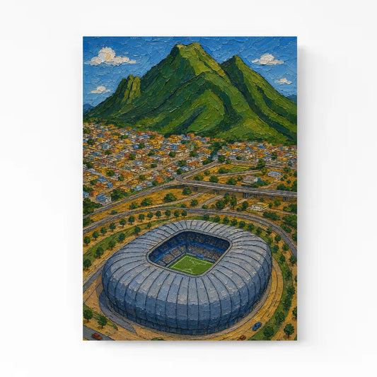 Mountain Stadium Canvas | Textured Acrylic Wall Art