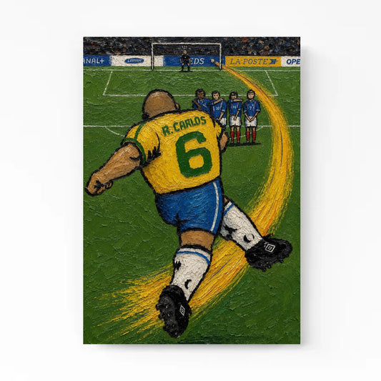 Legendary Free Kick Canvas | Textured Acrylic Wall Art
