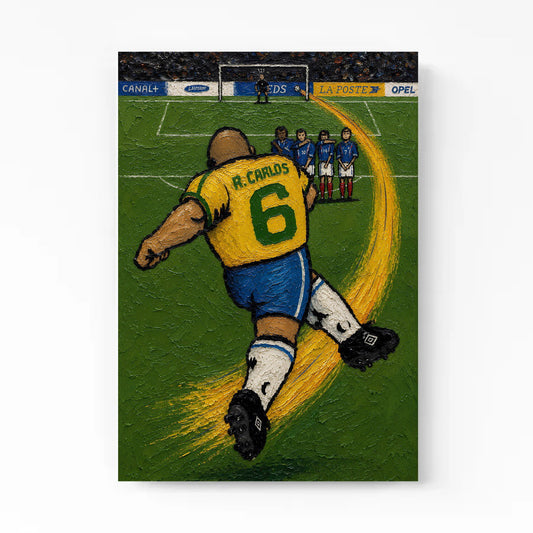 Legendary Free Kick Canvas | Textured Acrylic Wall Art